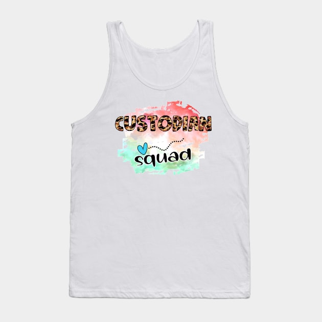 Custodian Squad School Cleaning Staff Custodian Appreciate Tank Top by AE Desings Digital